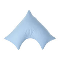 KISSENBEZUG für V-Form-Kissen, Perkal, Fadendichte 200 - Blau, Textil (38/76cm) - Homescapes