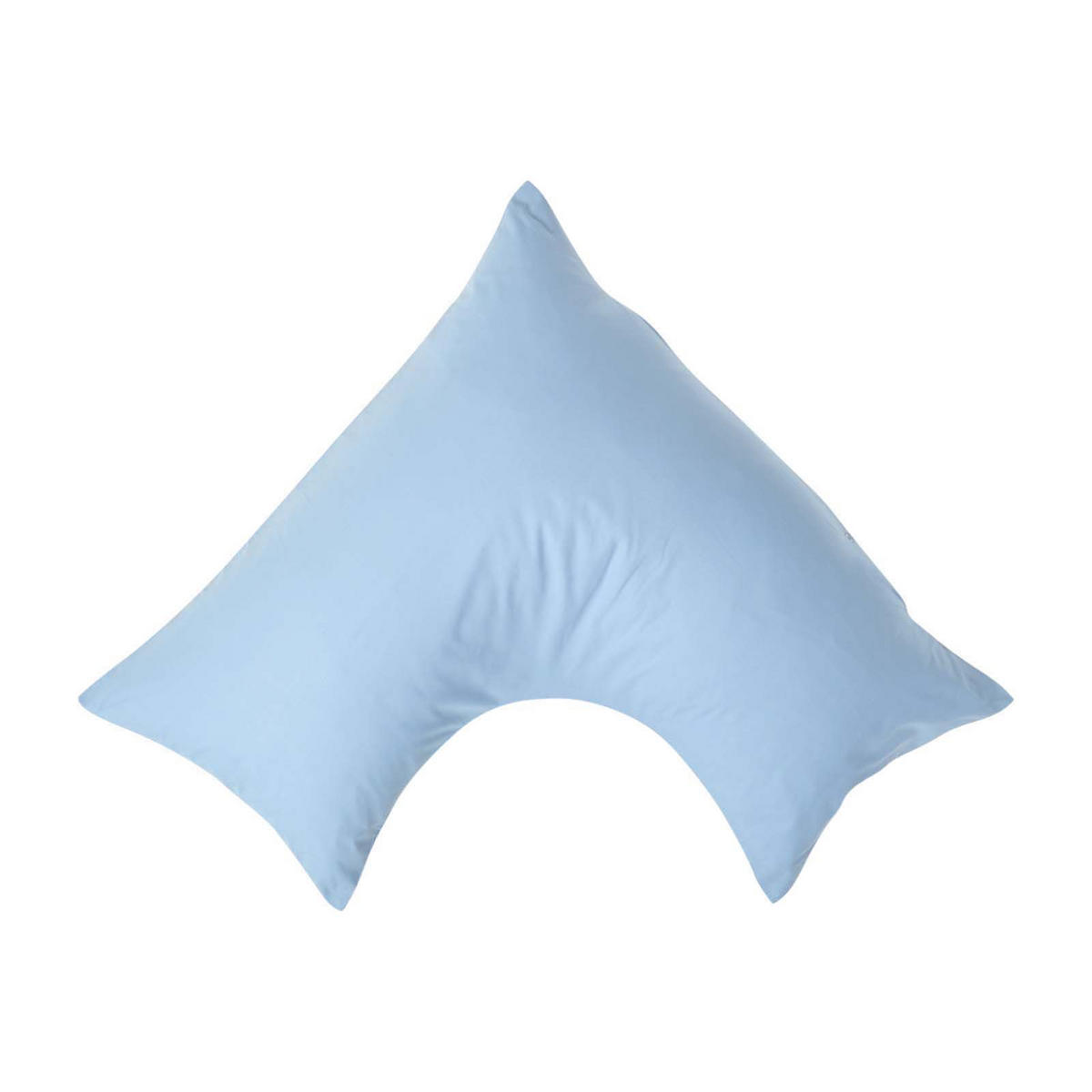 KISSENBEZUG für V-Form-Kissen, Perkal, Fadendichte 200 - Blau, Textil (38/76cm) - Homescapes