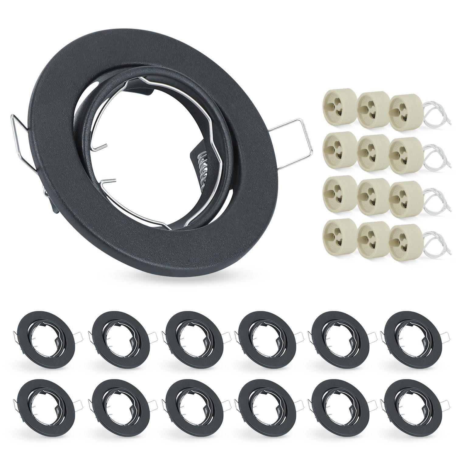 EINBAUSTRAHLER Ahaus II 9/9/3cm(12er-set) - Schwarz, Metall (9/9/3cm) - Nettlife