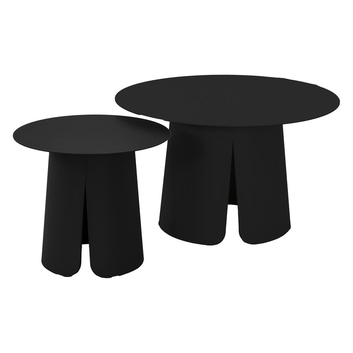 BEISTELLTISCH Oslo - Anthrazit - 45/45/39 cm - Dunkelgrau, Metall (45/45/39cm) - Lesli Living