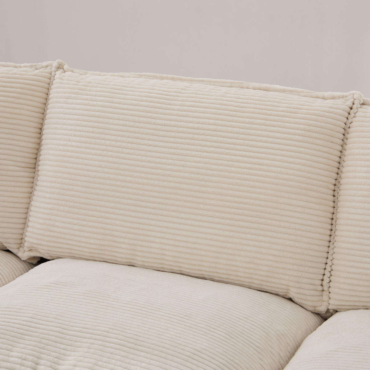 3-SITZER Sofa aus Corduroy 260x132x84 cm mit USB-C & Seitentaschen, beige - Beige, Textil (132/84/260cm)