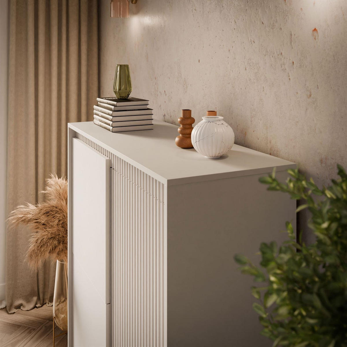 KOMMODE YASUMI 3D beige - Beige, Holzwerkstoff (103.5/123.4/39.5cm) - Lookway