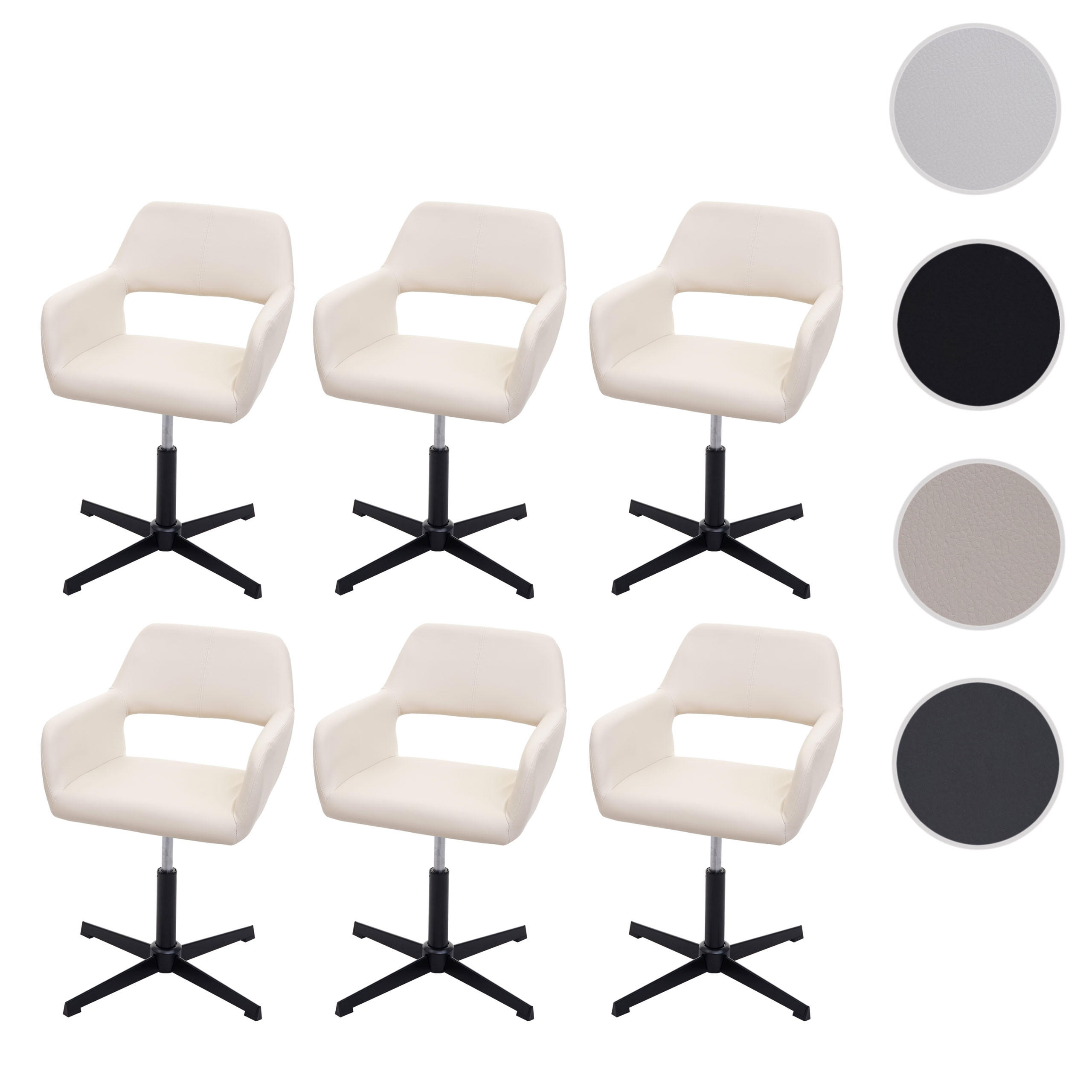 ESSZIMMERSTUHL Cremeweiß 6er-Set - Weiß, Textil (65/89/65cm) - MCW