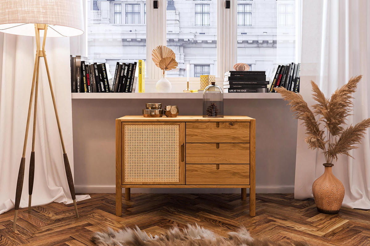 KOMMODE INA Wildeiche - Alteiche, Holz (97/69/46cm) - byoak