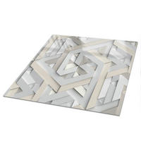TISCHPLATTE 50x50 cm – Geometrische Illusion - Weiß, Glas (0.4/50/50cm) - Wallfluent