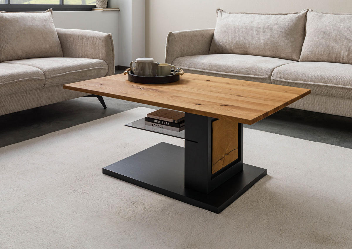 COUCHTISCH Wildeiche 110x70x46 natur lackiert / geölt KITZBÜHEL #130 - Braun, Holz (110/70/46cm) - Massivmoebel24