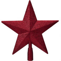 BAUMSPITZE für den Weihnachtsbaum mit Glitzer 28,5/5,9/28,5 cm - Dunkelrot, Kunststoff (28.5cm) - Home Styling Collection