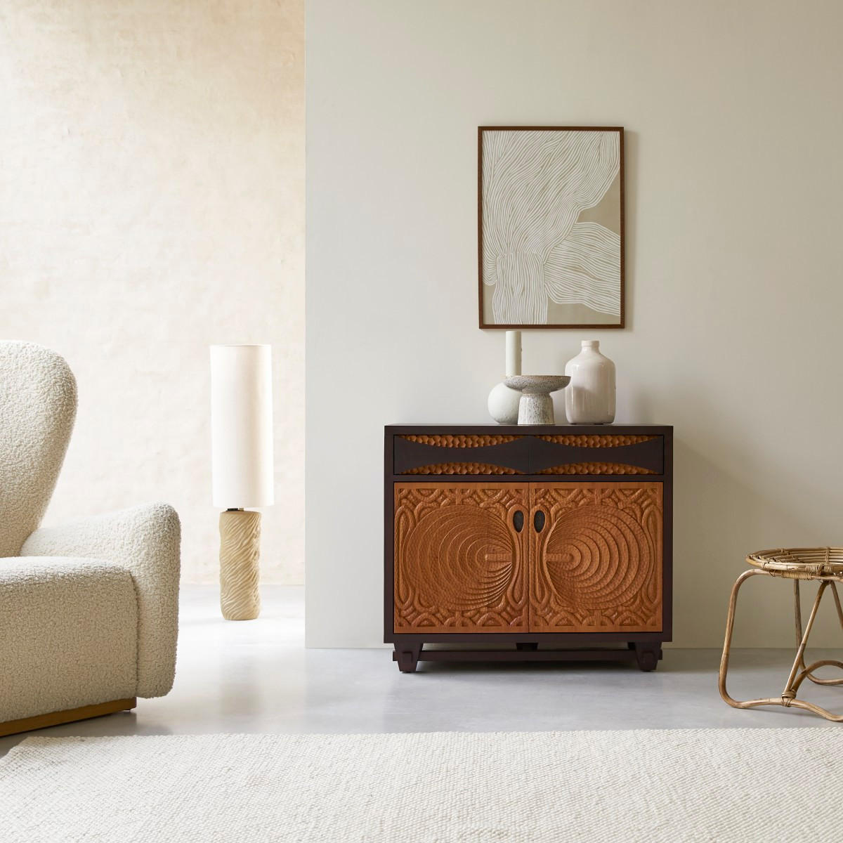 SIDEBOARD Frida Braun aus Mahagoni - Braun, Holz (93/80/52cm) - Tikamoon