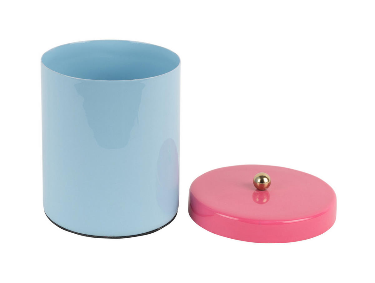 AUFBEWAHRUNGSBOX Double Funky Blau 10/10/12 cm - Hellblau, Metall (10/12/10cm) - Present Time