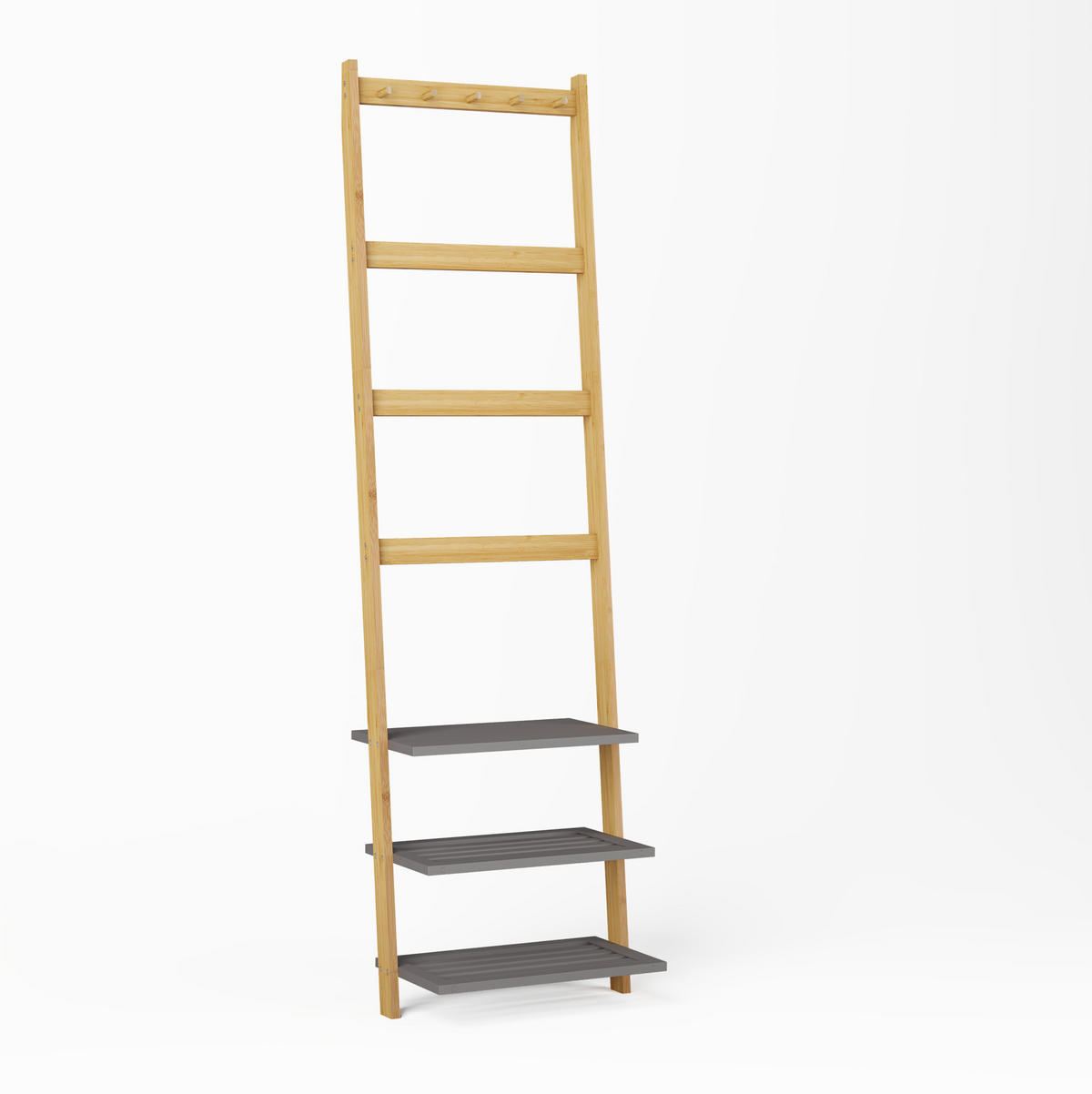 HOCHSCHRANK mit 2 offenen Fächern Bambus Natur - Braun, Holzwerkstoff (28.5/183/52cm) - Beauniv