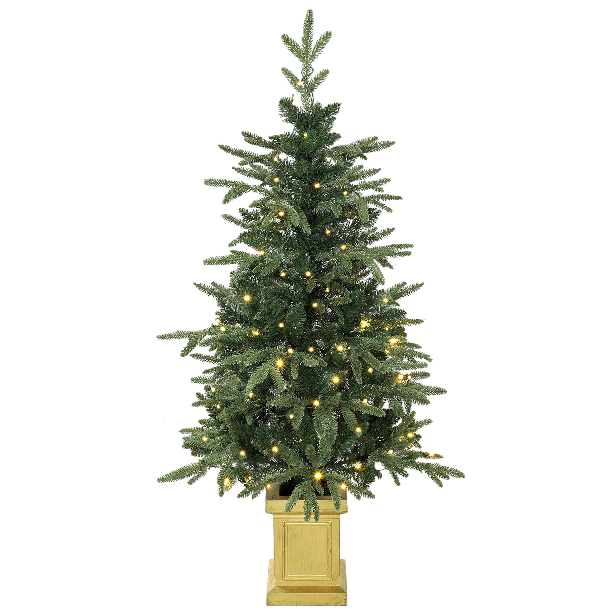 WEIHNACHTSBAUM-MIT-LICHT PE Stahl Grün - Grün, Kunststoff (120cm) - HOMCOM