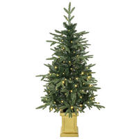 WEIHNACHTSBAUM-MIT-LICHT PE Stahl Grün - Grün, Kunststoff (120cm) - HOMCOM