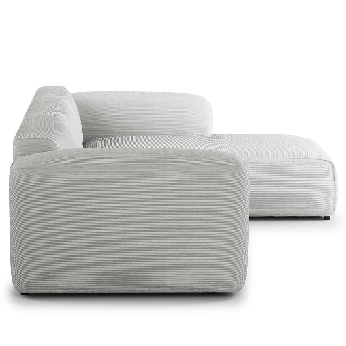 3-SITZER ECKSOFA mit Longchair - Schwarz/Grau, Kunststoff/Textil (284/173cm) - home24