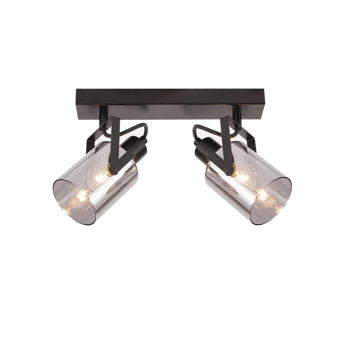 STRAHLER Minden 2-flammig 30/9.5/18 cm - Schwarz, Metall (30/9.5/18cm) - Nettlife