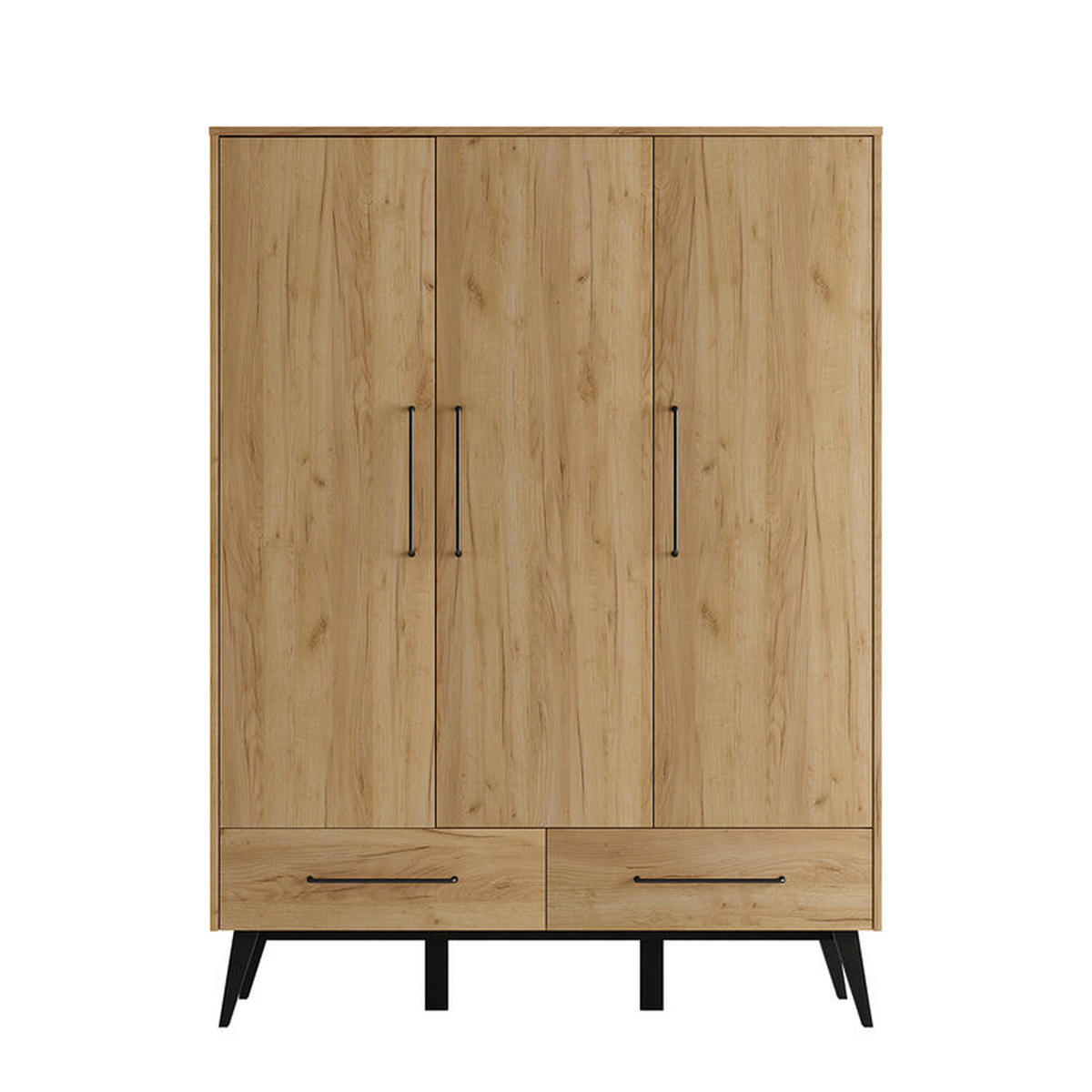 SKRIŇA 3 dvere Retro Drevo - hnedá, kompozitné drevo (148.9/199.6/52.4cm) - Petits-meubles