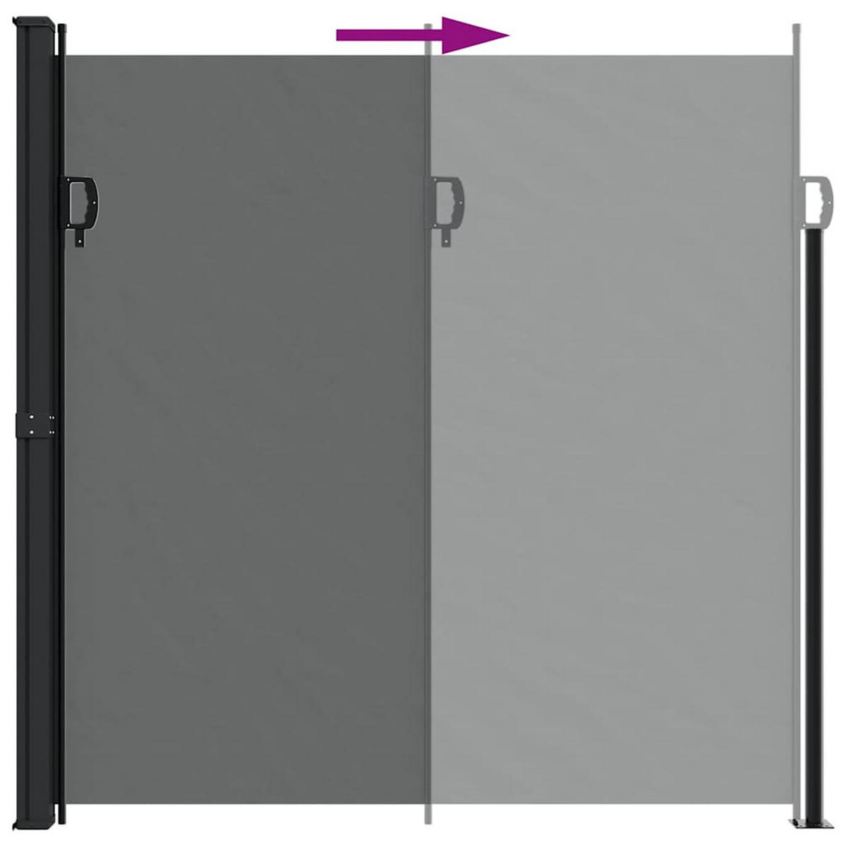 SEITENMARKISE Ausziehbare Anthrazit 200/300 Cm - Anthrazit, Textil (200/300cm) - vidaXL