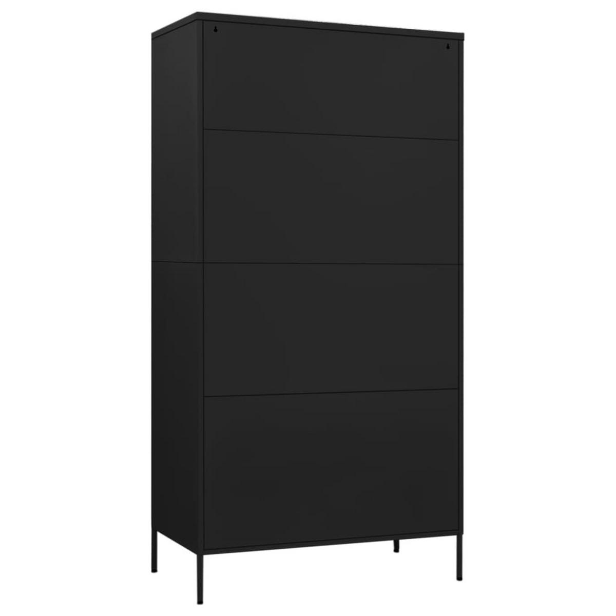 KLEIDERSCHRANK 2-Türig mit 4 verstellbaren Fächern 90/50/180 cm aus Stahl Schwarz - Schwarz, Metall (90/180/50cm) - vidaXL