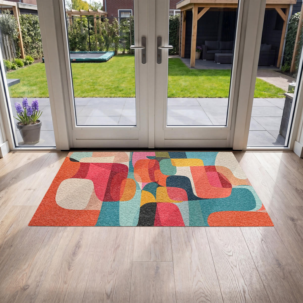 FUSSMATTE Formen - Bunt - Abstrakt - Flugzeuge Sauberlaufmatte 150x90 cm - Multicolor, Kunststoff (150/90cm) - MuchoWow