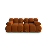 MODULARES-SOFA Bellis aus Samt terrakotta 2 Sitzplätze - Terra cotta, Textil (94/63/188cm) - Micadoni
