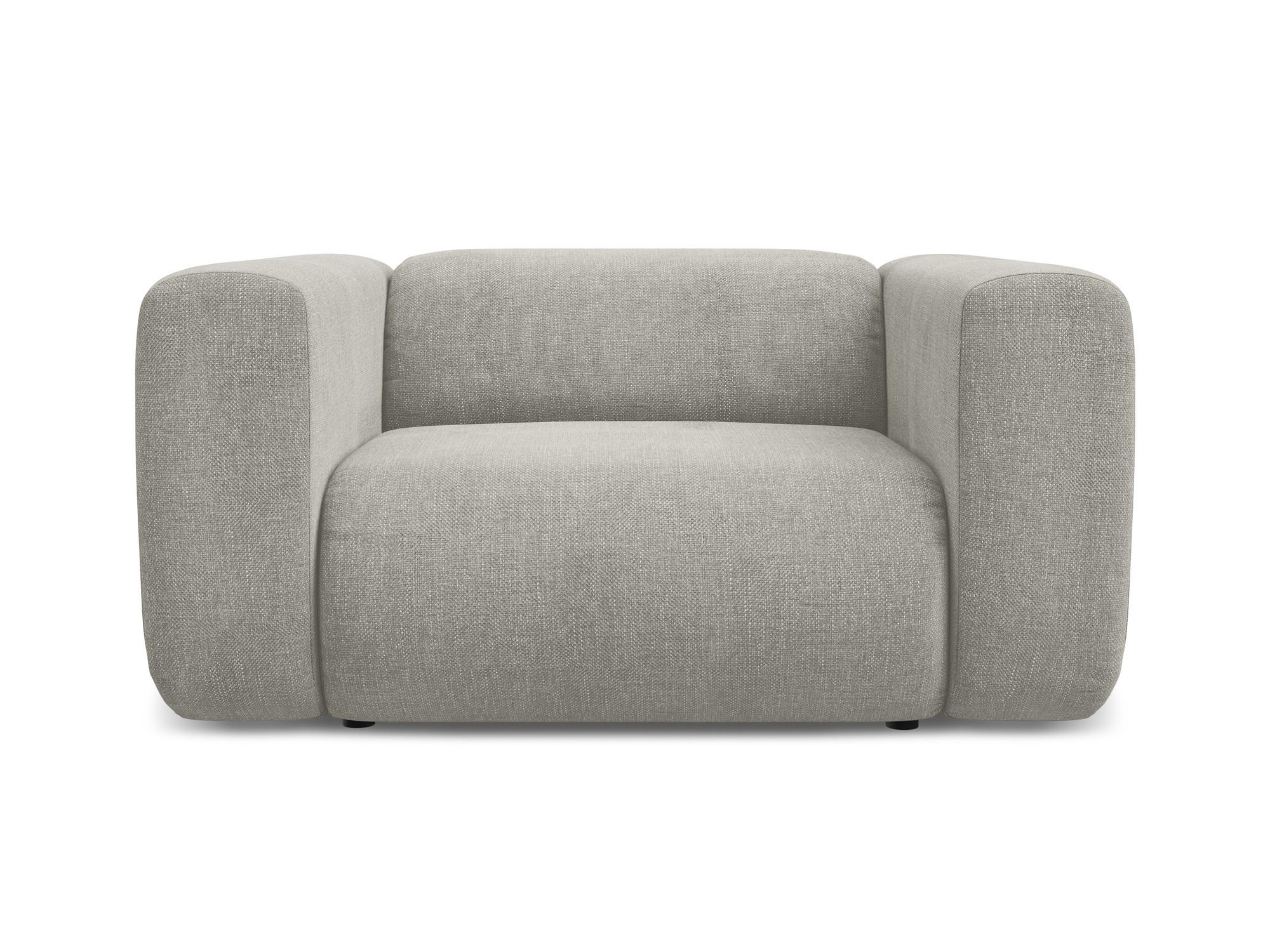 SESSEL Chenille Stoff Beige - Beige/Schwarz, Kunststoff/Textil (137/70/89cm) - Makamii