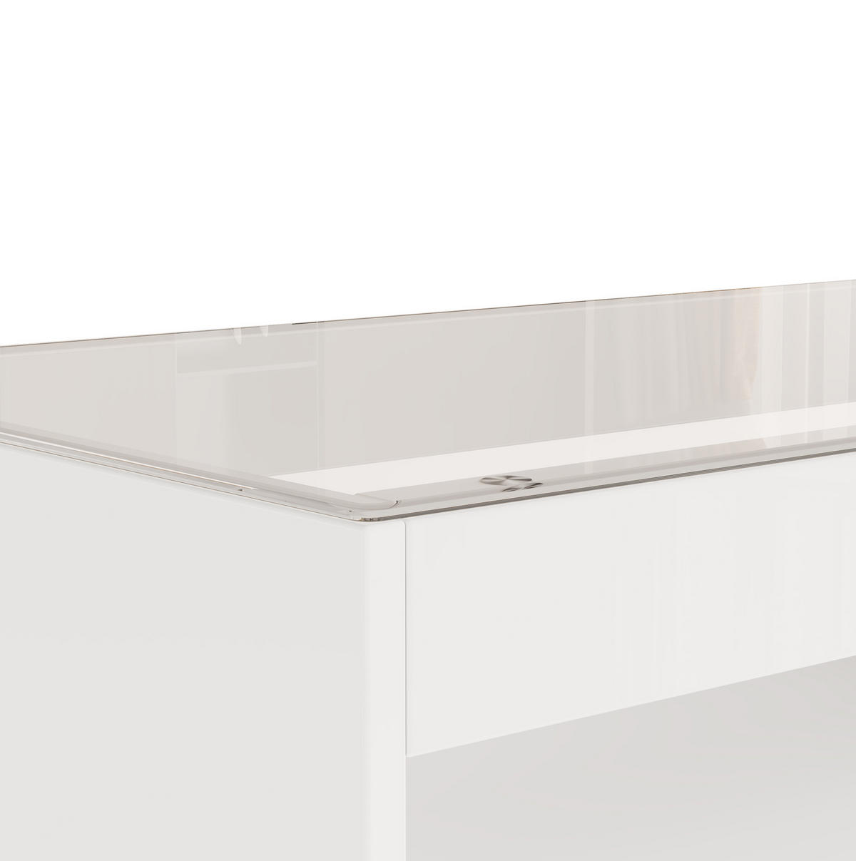COUCHTISCH 100/50/40 cm in Weiß mit LED-Beleuchtung und 2 Schubladen - Weiß, Holzwerkstoff (100/50/40cm) - Flora Grace
