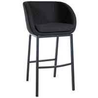 BARHOCKER Filz anthrazit - Anthrazit/Schwarz, Textil/Metall (58/107/54cm) - CLP