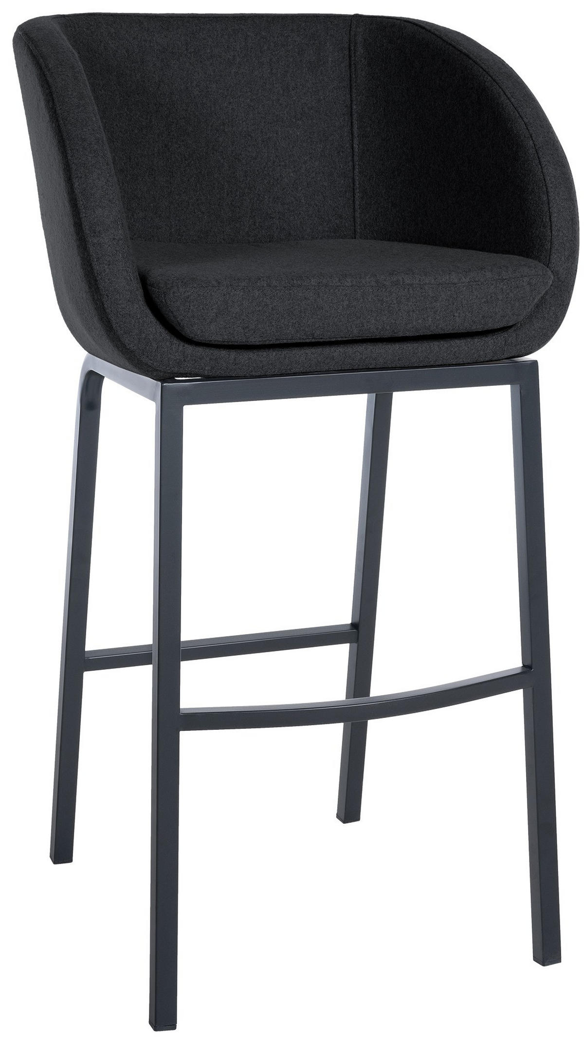 BARHOCKER Filz anthrazit - Anthrazit/Schwarz, Textil/Metall (58/107/54cm) - CLP