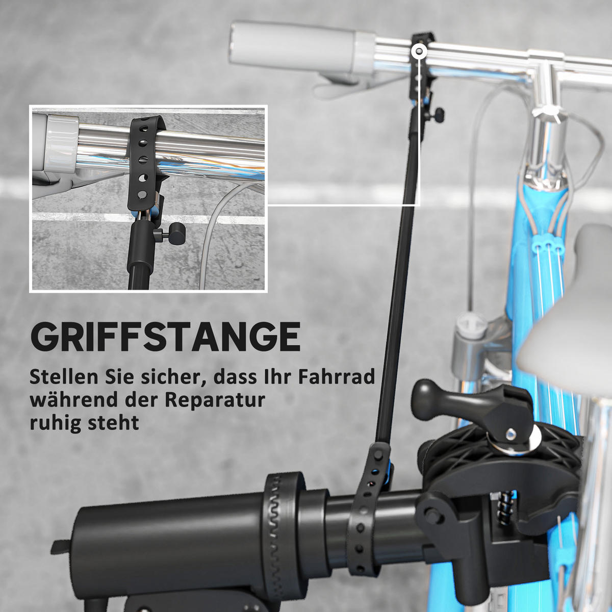 FAHRRAD-REPARATUR-STÄNDER, Halter für Fahrräder zum und Reparieren - Schwarz, Metall (106/160/82cm)