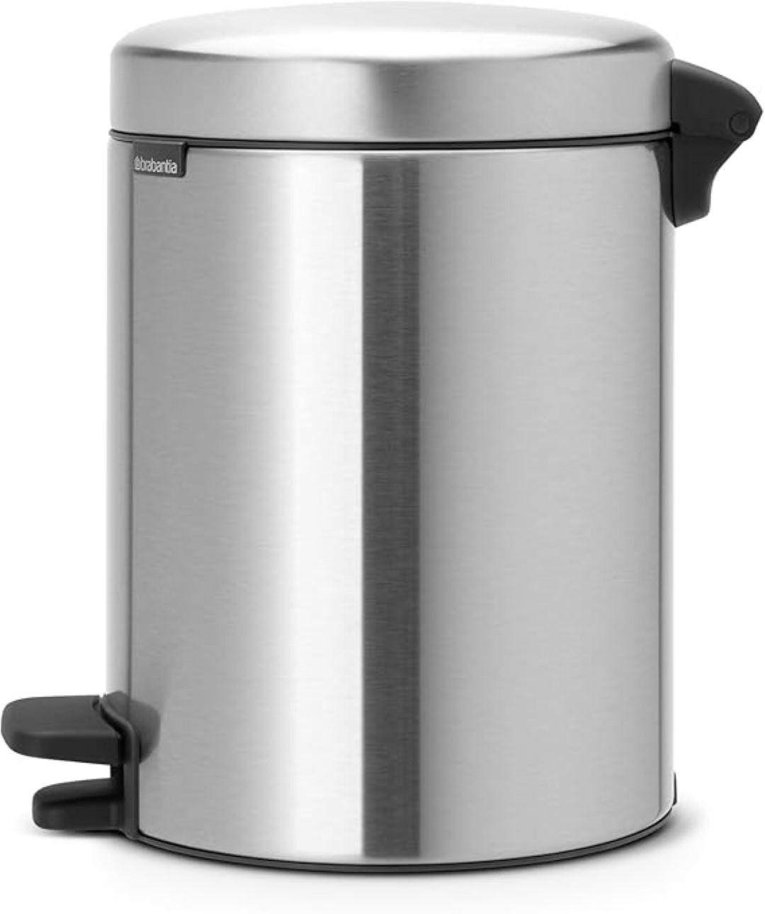 MÜLLEIMER klassisch Mit Soft Verschluss 5 Liter 30,2 x 26,3 x 21,7 cm Metall Edelstahl Matt - Grau, Metall (26.3/30.2/21.7cm) - PROREGAL