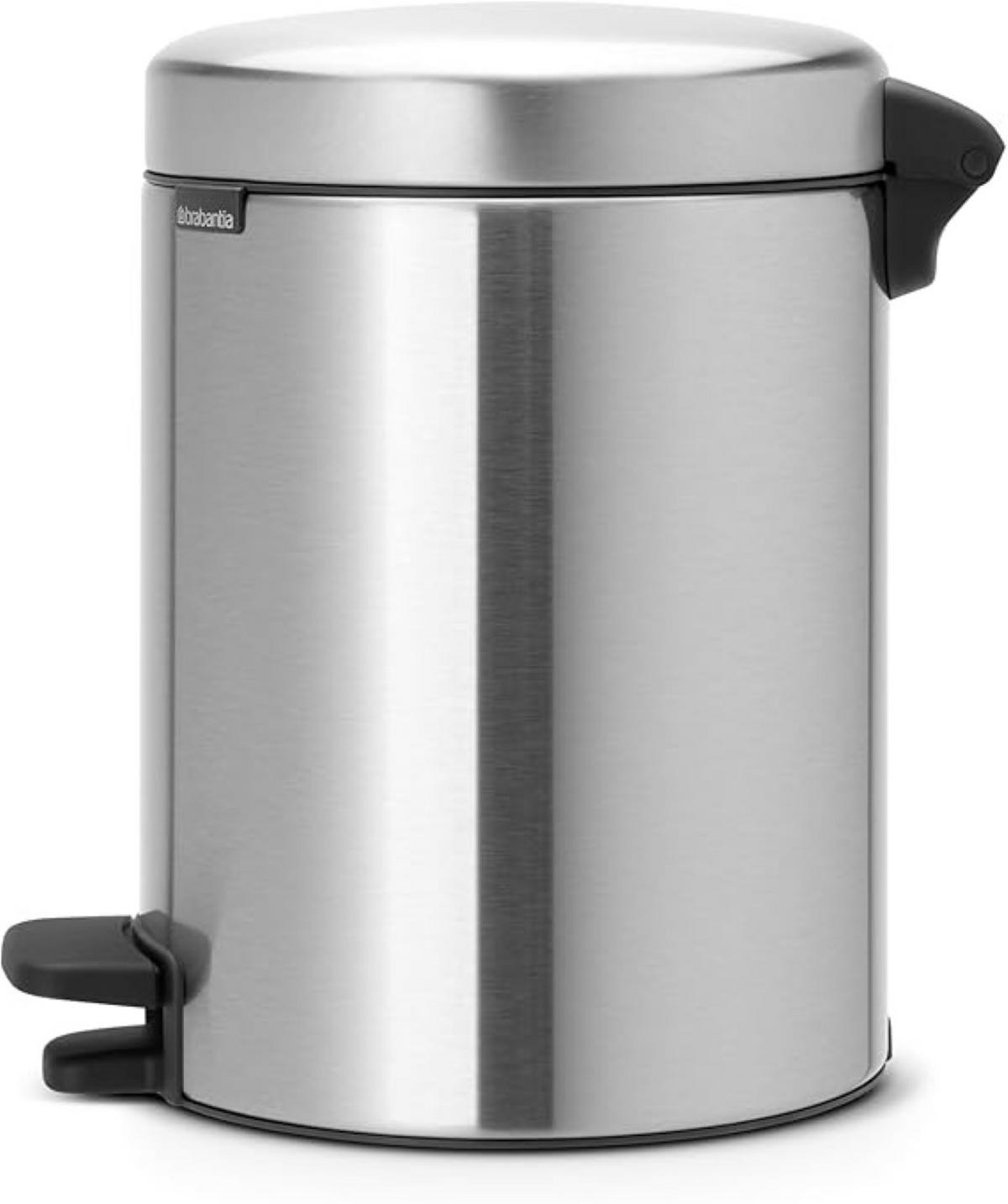 MÜLLEIMER klassisch Mit Soft Verschluss 5 Liter 30,2 x 26,3 x 21,7 cm Metall Edelstahl Matt - Grau, Metall (26.3/30.2/21.7cm) - PROREGAL