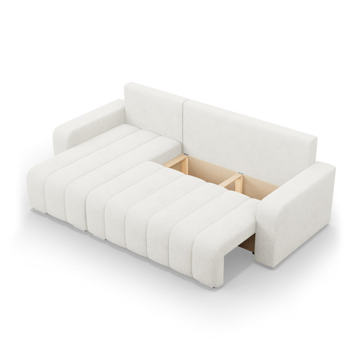 ECKSOFA MIT SCHLAFFUNKTION ABRIELLE BONELL Creme - Creme, Textil (144/237cm) - Mebligo