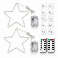 ZVEZDA Bela LED 2-delni-set 30 cm toplo bela - bela, kovina/umetna masa (29/30/2cm) - Relaxdays