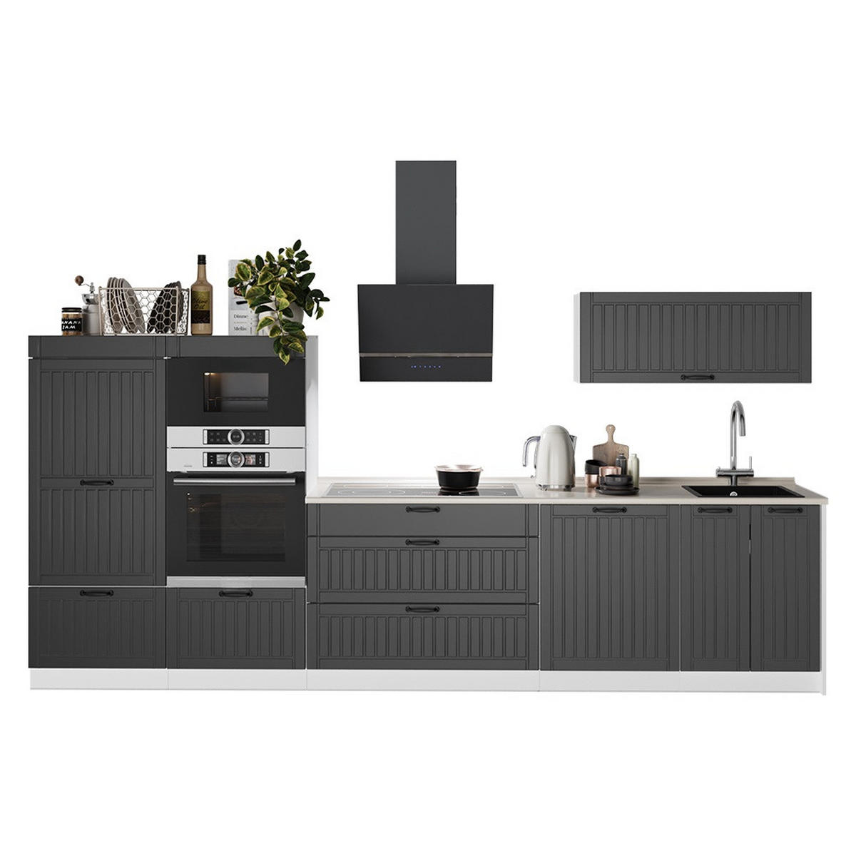 CHICINETĂ Fame-Line, Gri închis/Alb, 340 cm, AP Antracit - alb/gri închis, compozit lemnos (340/153.6/60cm) - Vicco