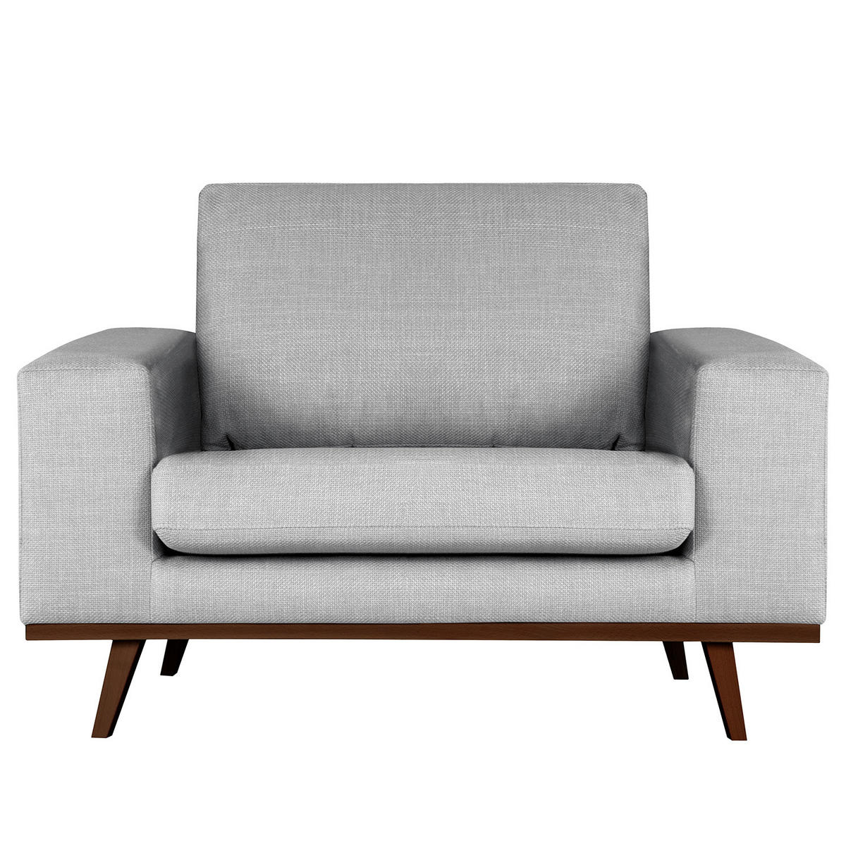 SESSEL - Buchefarben/Hellgrau, Textil (122/81/88cm) - home24