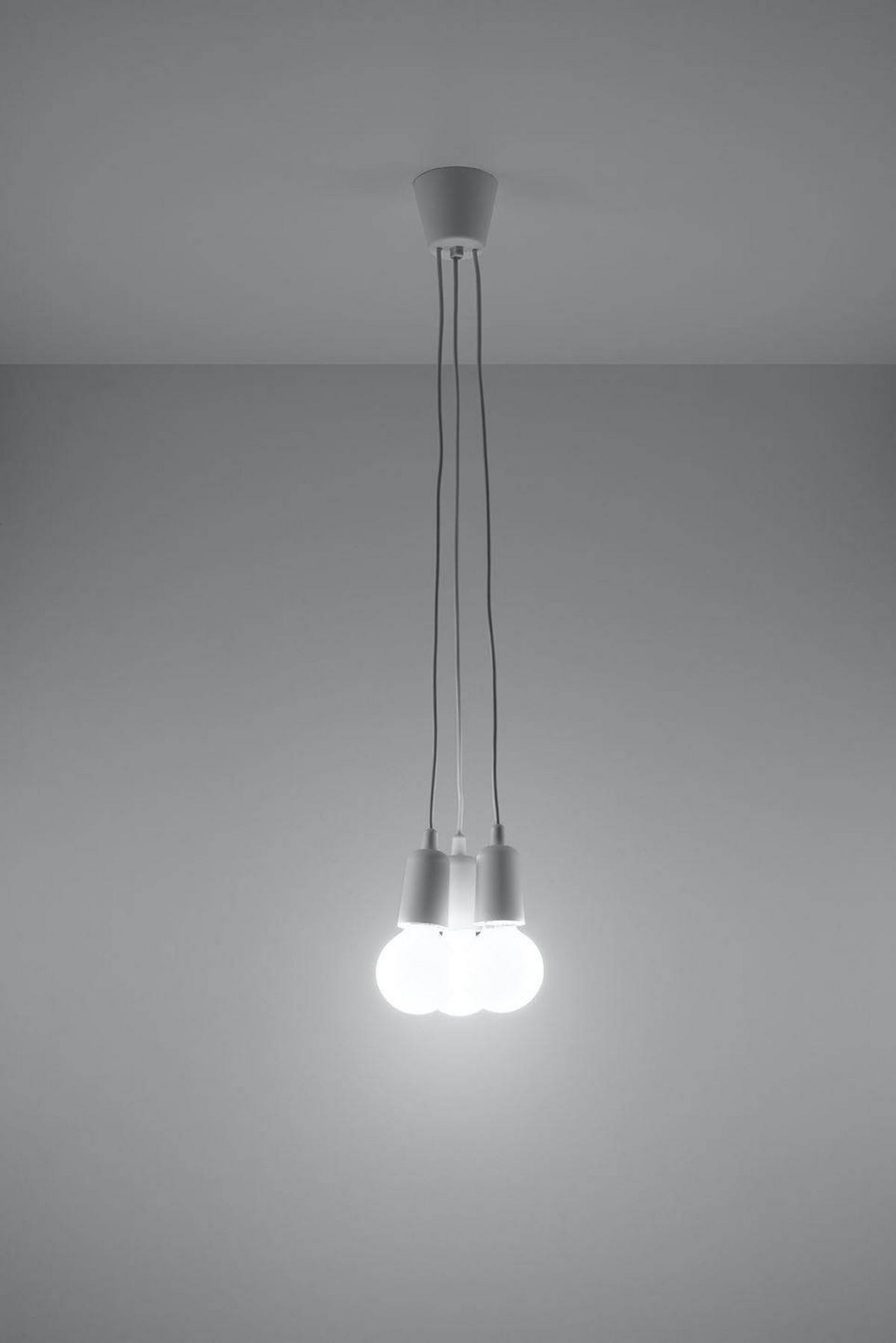 PENDELLEUCHTE Kunststoff Weiß 3-flammig - Weiß, Kunststoff (15/16/90cm) - Sollux Lighting