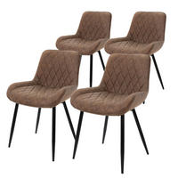 ESSZIMMERSTUHL Samt Braun 4er Set - Braun, Metall (54/81/60cm) - ML-DESIGN
