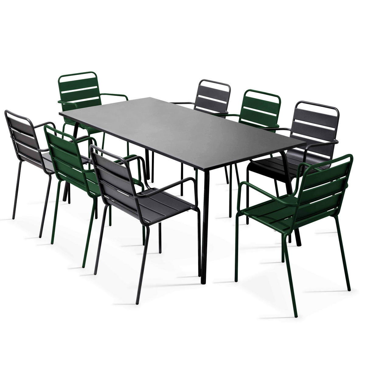 GARTENSET 9-tlg., Waldgrün - Grün, Metall - Oviala