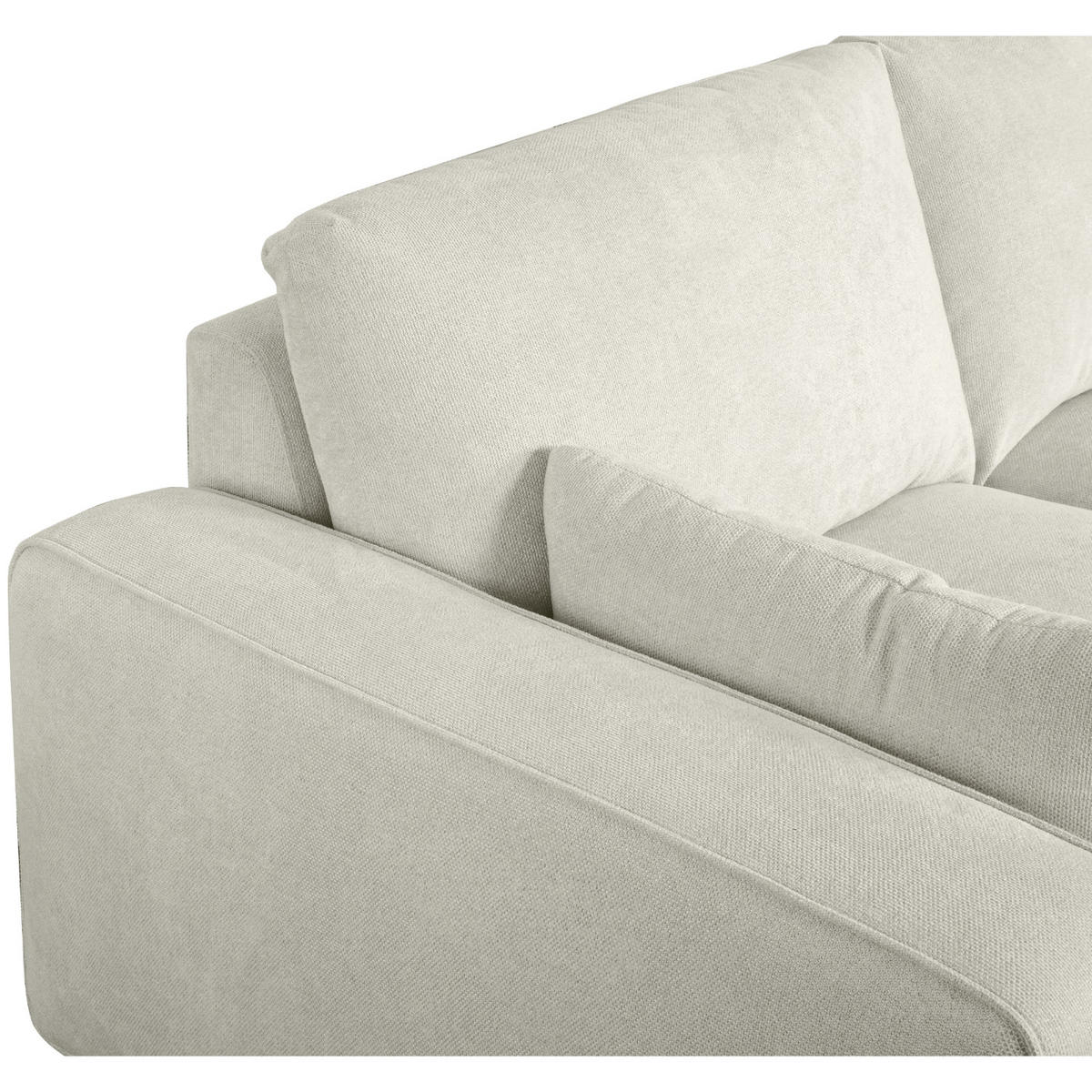 ECKSOFA Webstoff Sand - Beige/Schwarz, Holz/Textil (305/105cm) - Furnhouse