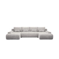 PANORAMASOFA Ivana 4 Sitzplätze Hellgrau - Hellgrau, Holz (350/85/172cm) - Petits-meubles