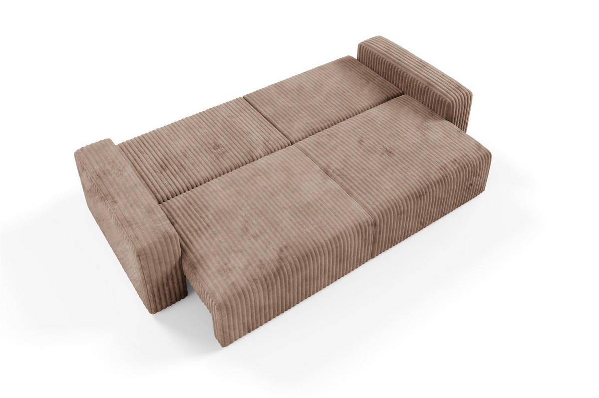 SCHLAFSOFA Natalia - Beige, Holzwerkstoff/Textil (252/85/105cm) - Fun Möbel