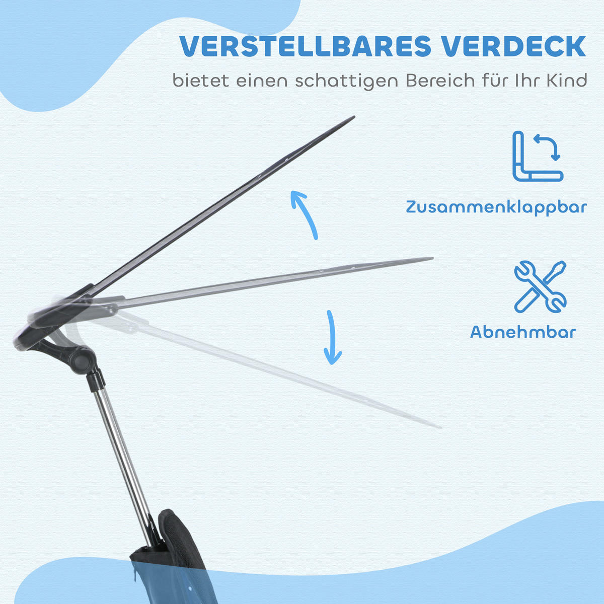 KINDERDREIRAD - Blau, Metall (105/47/98cm) - HOMCOM