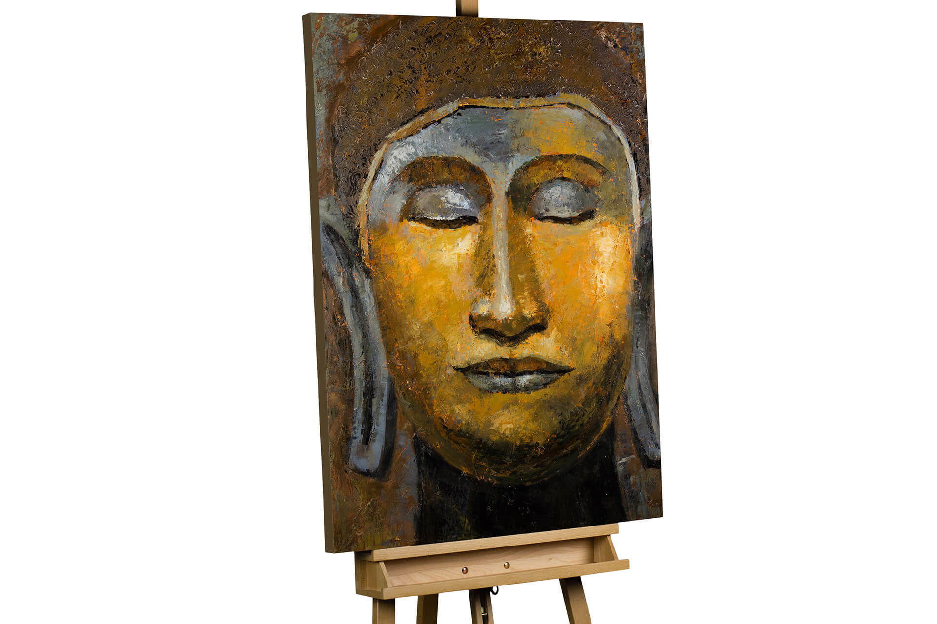 ACRYLBILD HANDGEMALT 75/100 cm - Braun, Holz/Textil (75/100cm) - KUNSTLOFT