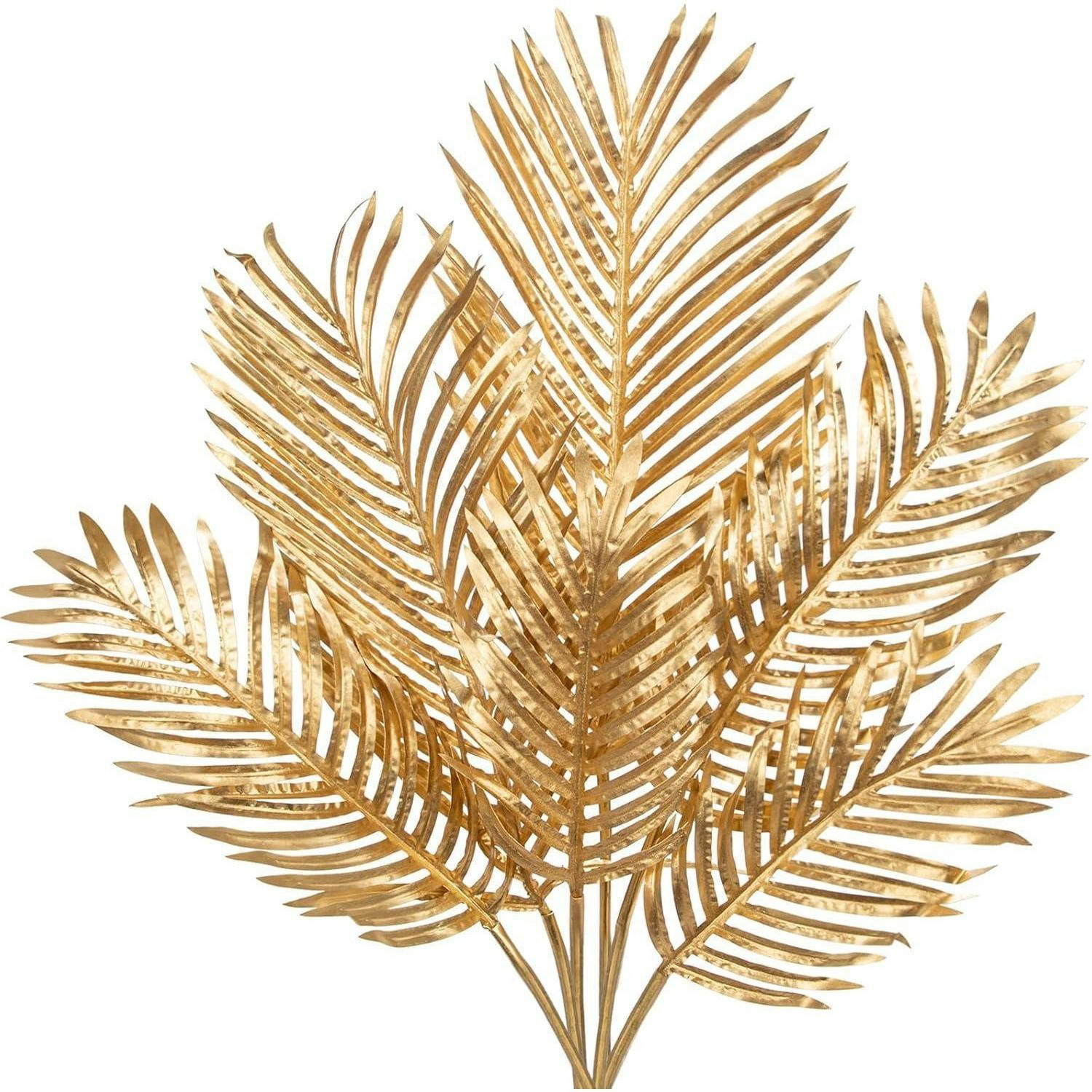 KUNSTPFLANZE Palmwedel Set Gold 5-teilig - Goldfarben, Textil (43cm)