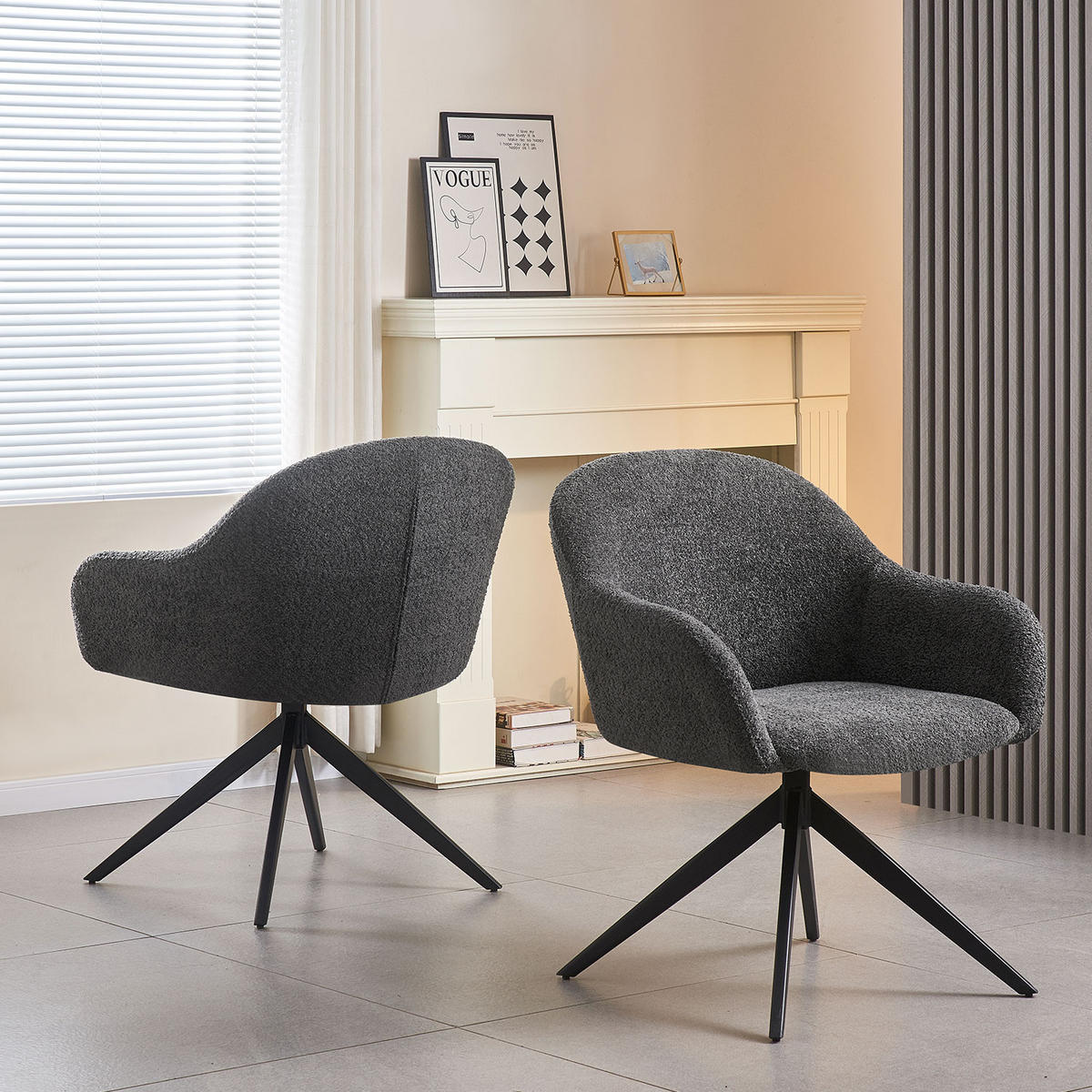 SESSEL LENA Anthrazit - Anthrazit, Leder/Textil (65/80/64cm) - B&D Home