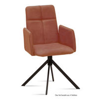 ARMLEHNSTUHL (4er-Set) Druci 52x92x60 Schwarz/Cognac - Cognac/Schwarz, Kunststoff (60/92/52cm) - 58aufmkessel