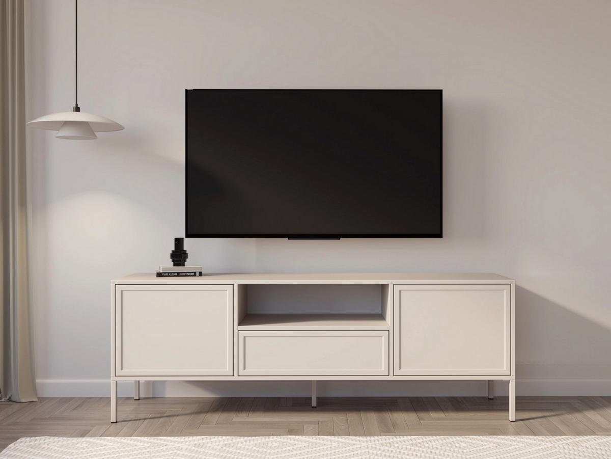 TV-LOWBOARD Velveto 2-türig mit Schublade & Fach, Kaschmir, 160 cm - Kaschmir, Holzwerkstoff/Metall (160/57/40cm) - Selsey