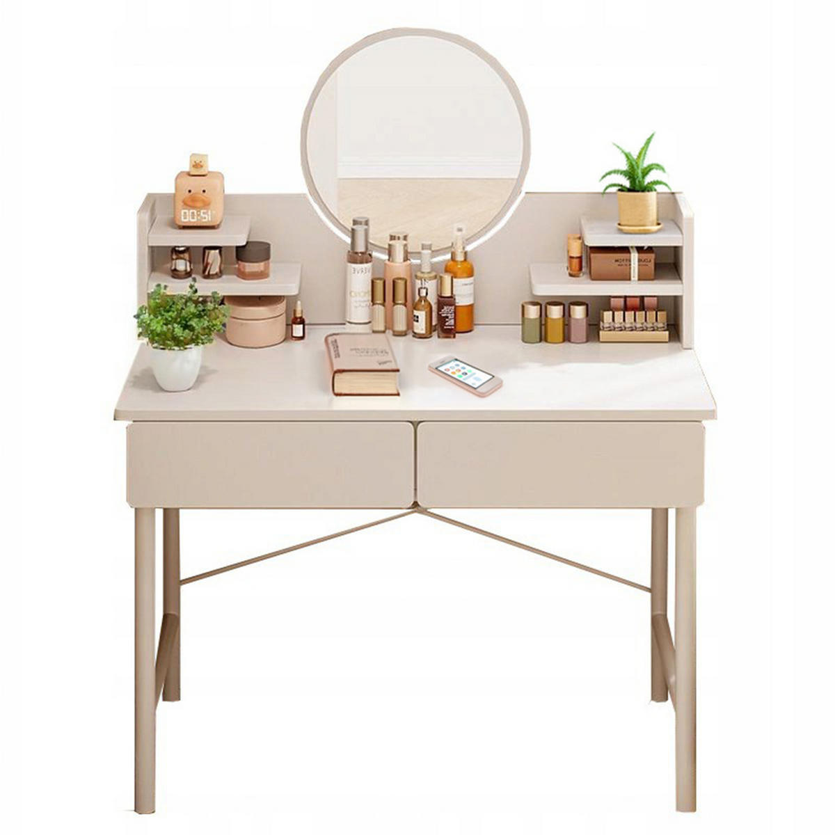 SCHMINKTISCH, weiß 40/80/125,5 cm - Weiß, Holzwerkstoff (40/125.5/80cm)