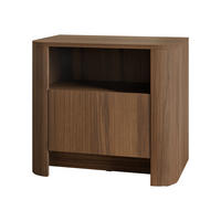 NACHTTISCH Bari S58 - Nussbaumfarben/Schwarz, Holzwerkstoff/Kunststoff (58/52/39cm) - MIRJAN24