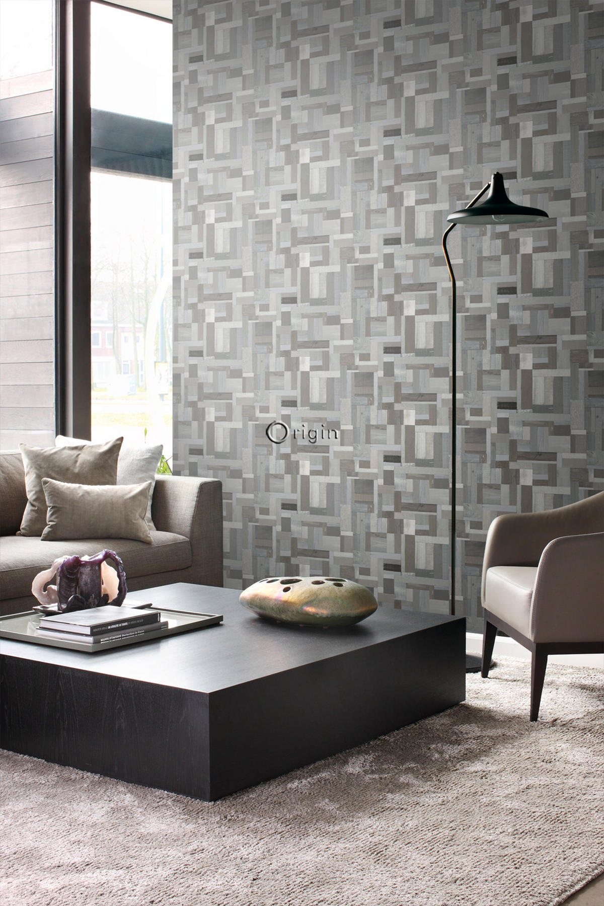 TAPETE Altholz-Motiv 53 cm x 10.05 m - Grau, Papier (53/1000cm) - Origin Wallcoverings