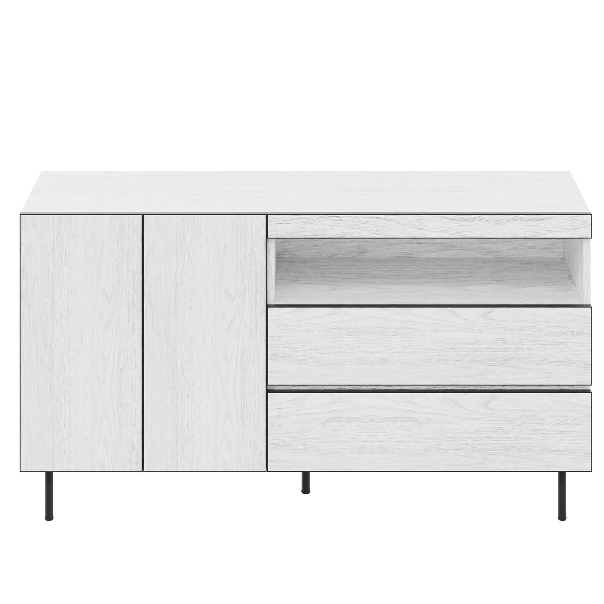 SIDEBOARD z dřevotřísky, 140/42/77 cm, bílá s tichým dovíráním - bílá, kompozitní dřevo (140/77/42cm) - Modenvie